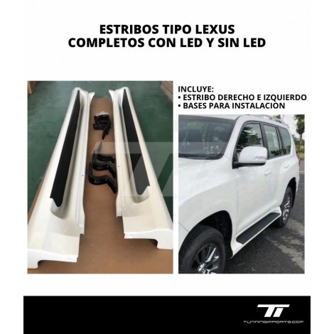 ESTRIBOS TIPO LEXUS COMPLETOS CON LED Y SIN LED 