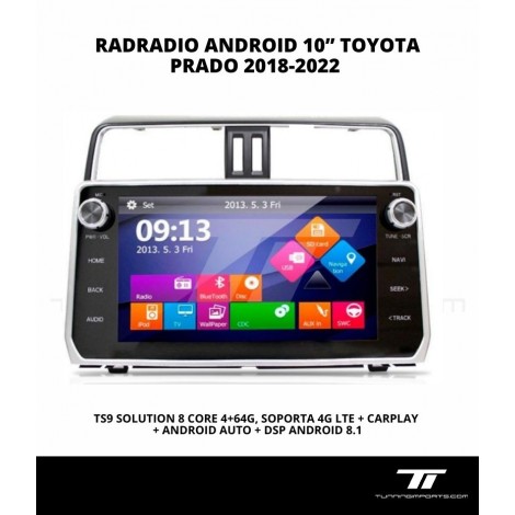 RADIO ANDROID 10” TOYOTA PRADO 2018-2022
