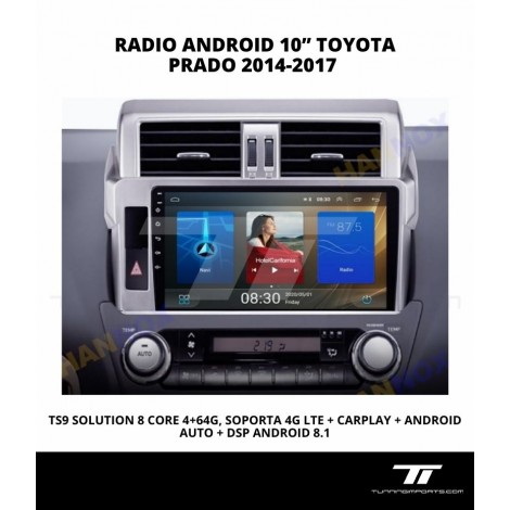 RADIO ANDROID 10” TOYOTA PRADO 2014-2017